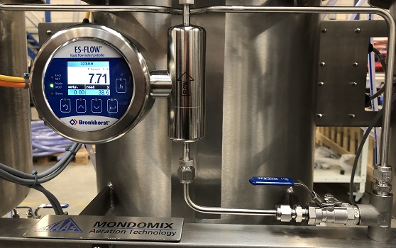 Dosing additives into candy production with ultrasonic flow meter