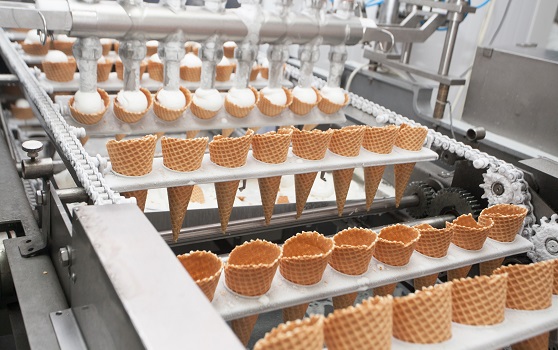 アイスクリーム製造工程におけるフローコントローラ